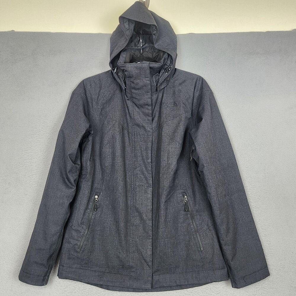 The North Face Jacket Womens Small Gray Hooded Softshell Full Zip Winter